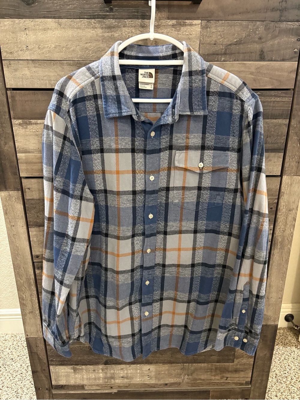 The North Face Arroyo Flannel Shirt Men’s XL Blue Brown Plaid